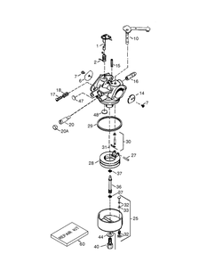 Engine Carburetor Diagram and Parts List for 730STE (31AH7S7H710)(2005) Cub Cadet Snow Blower